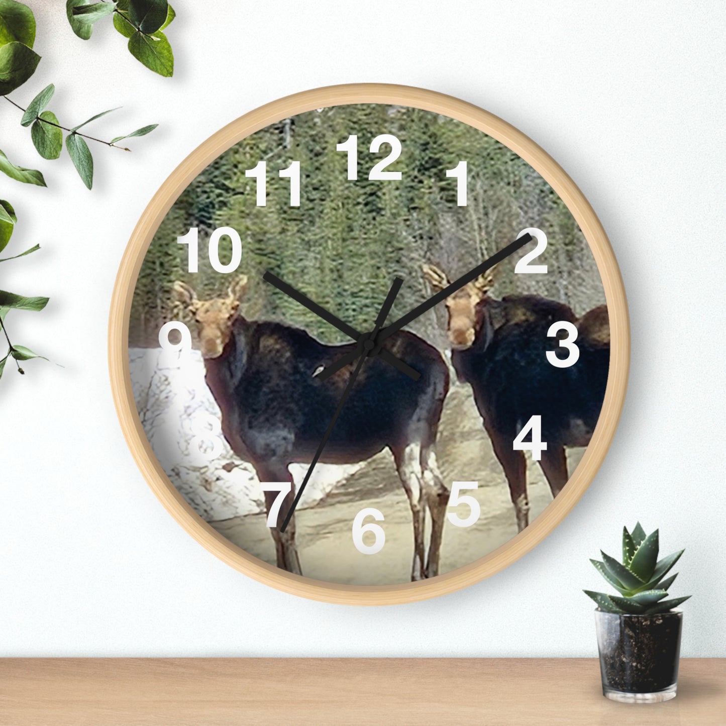 Nature-Inspired Moose Wall Clock - Wildlife Decor for Home & Cabin