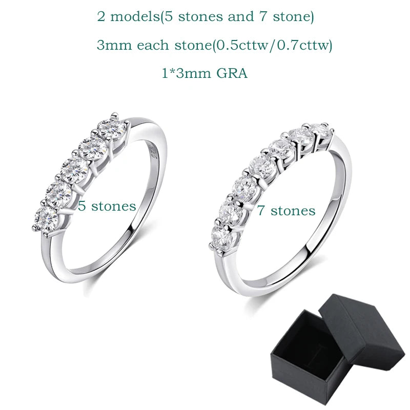 Gemstone Moissanite Rings for Women 925 Silver