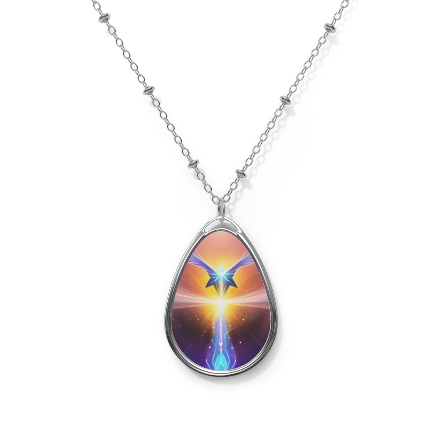 Rising Phoenix Oval Necklace