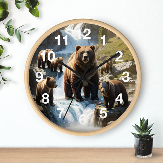 Grizzly Bear Wall Clock