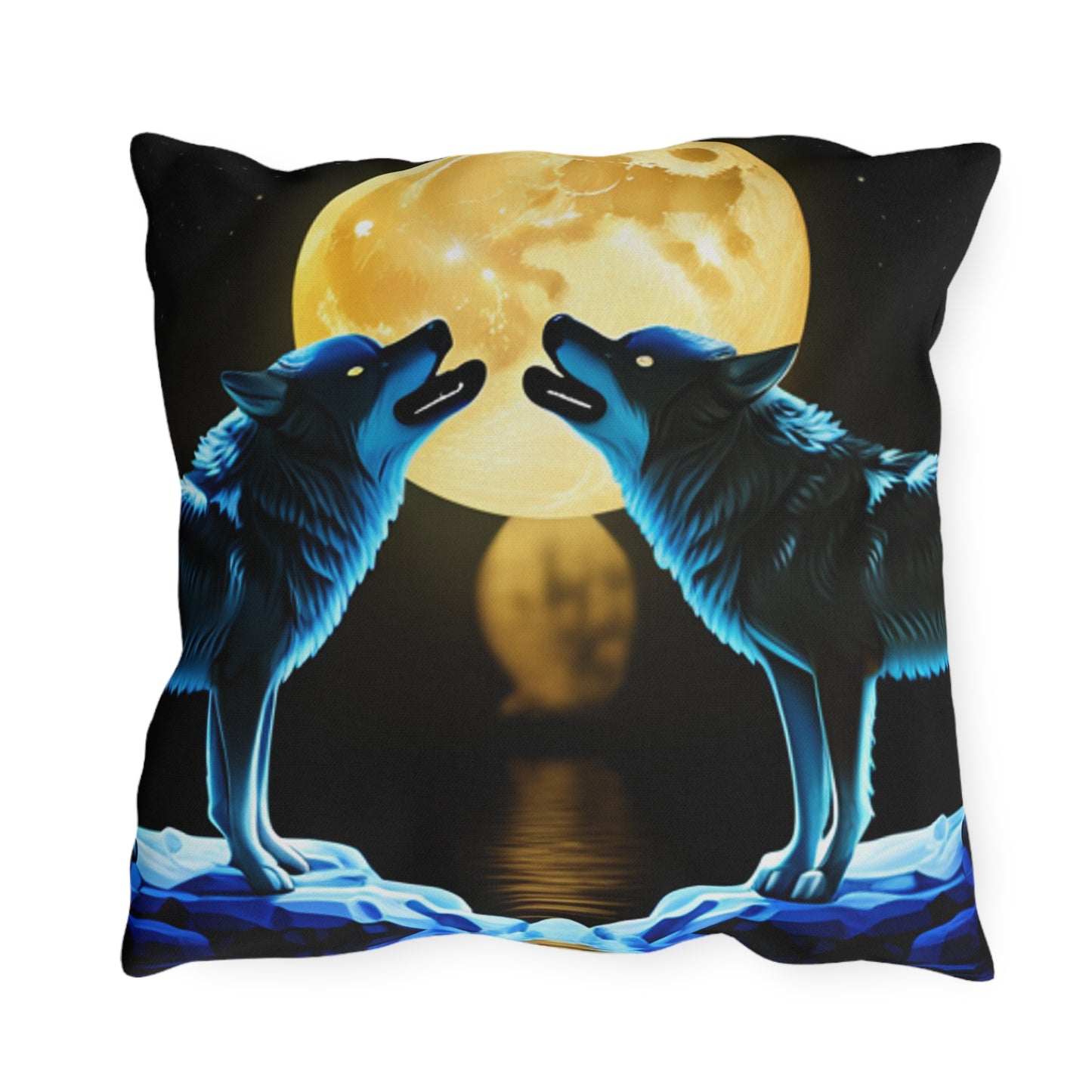 Howling Wolves Outdoor Pillows