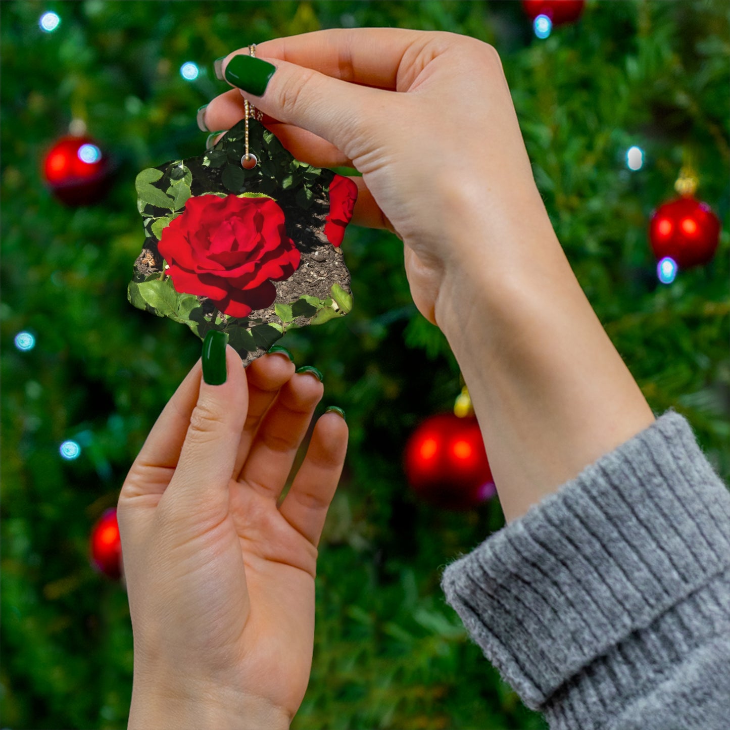 Rose Ceramic Ornament, 4 Shapes