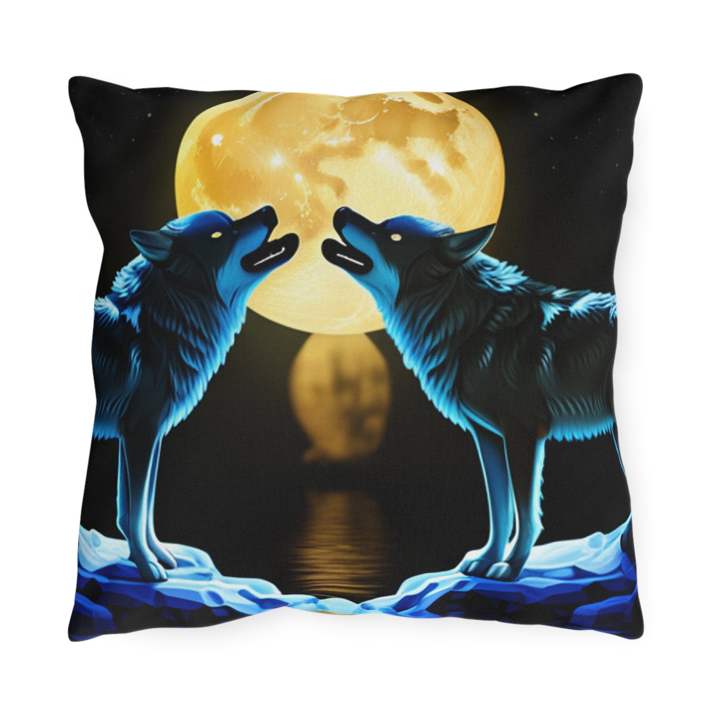 Howling Wolves Outdoor Pillows