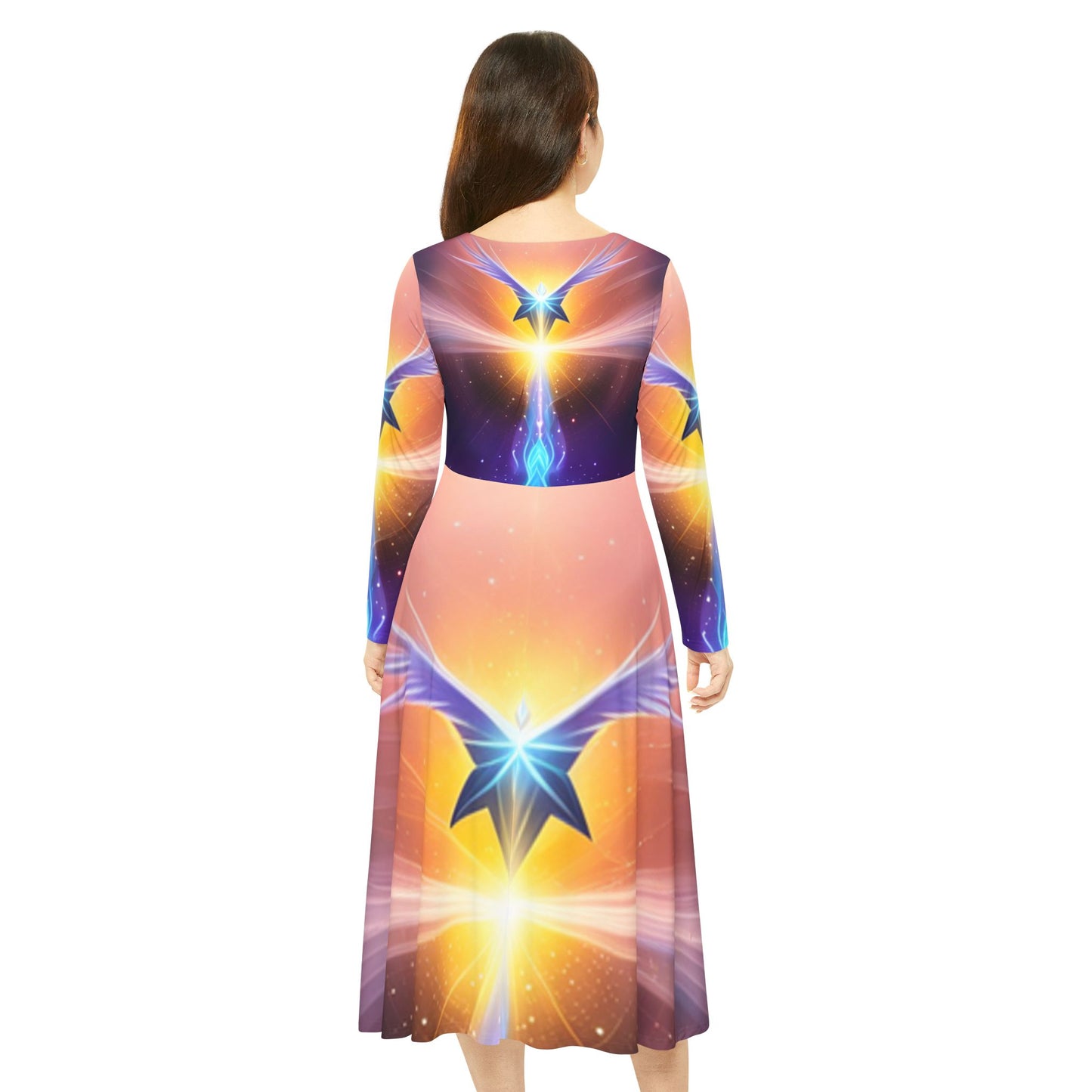 Rising Phoenix Women's Long Sleeve Dance Dress (AOP)