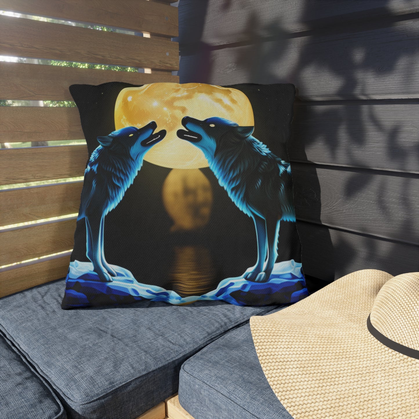 Howling Wolves Outdoor Pillows