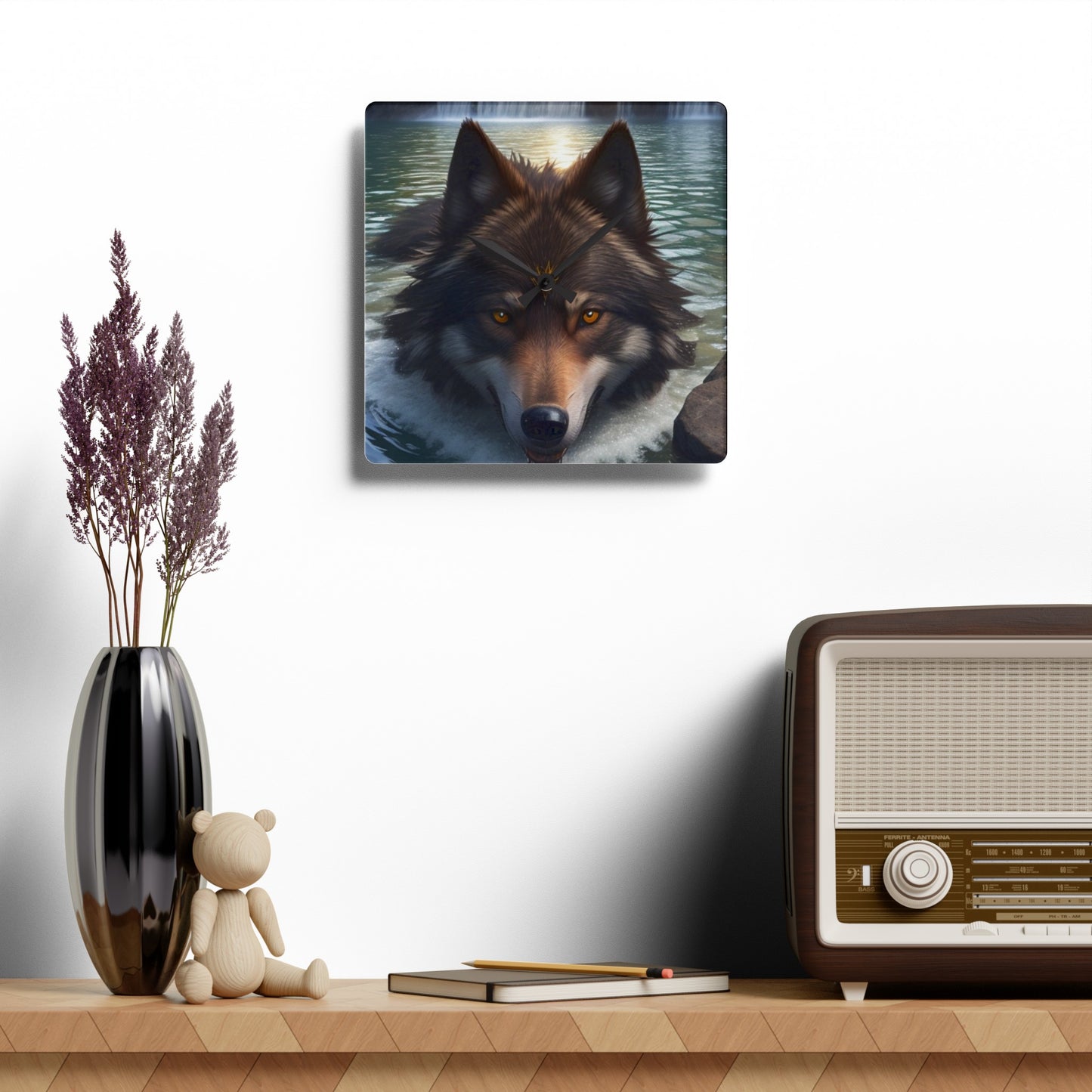 Wolf Acrylic Wall Clock