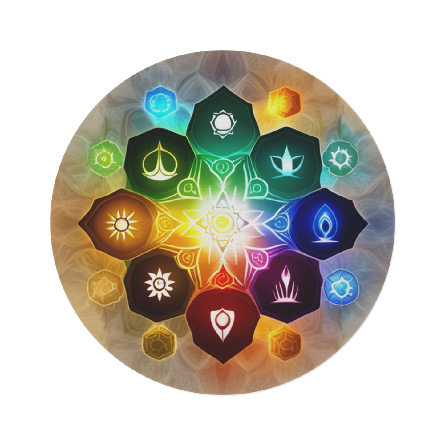 Chakras Round Rug