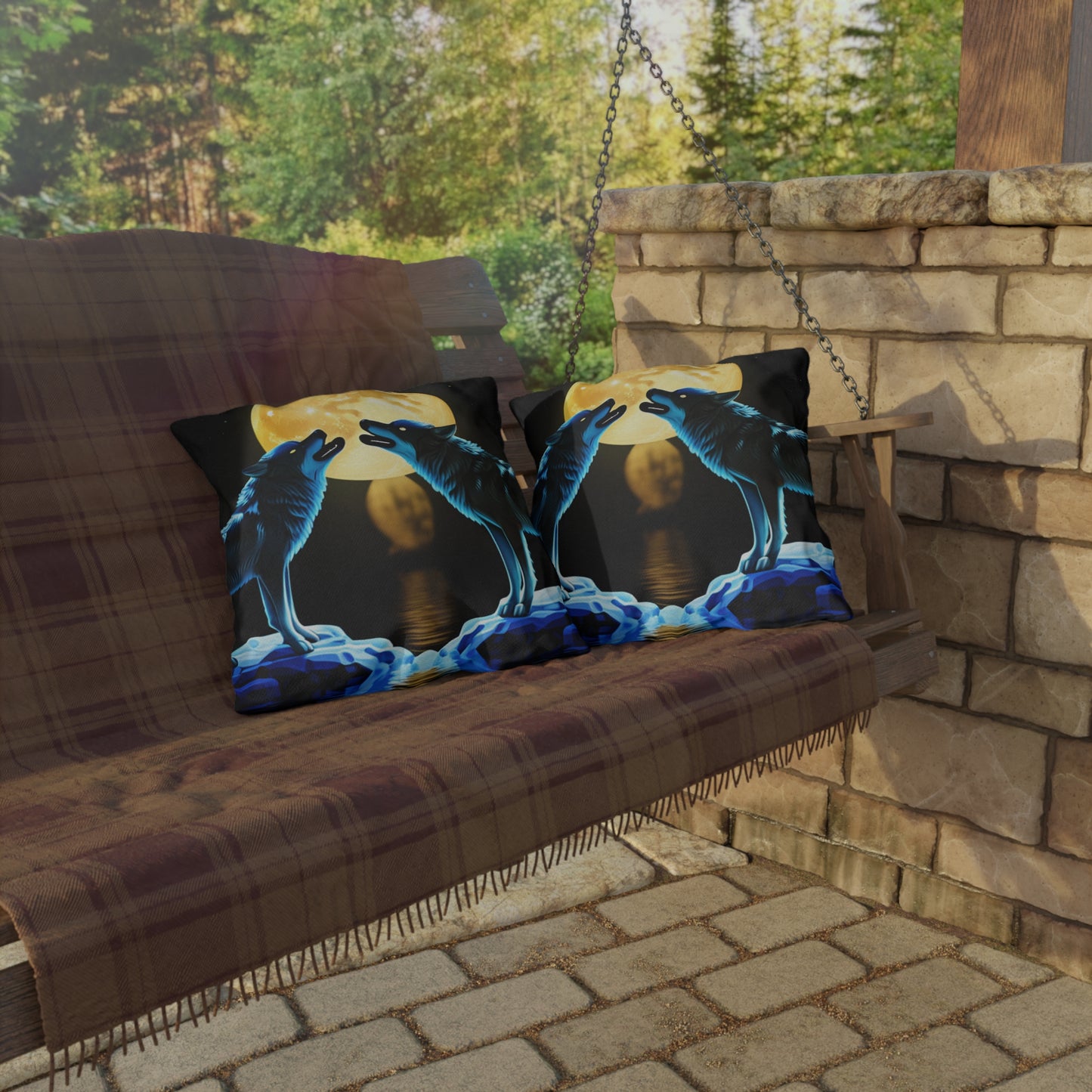 Howling Wolves Outdoor Pillows