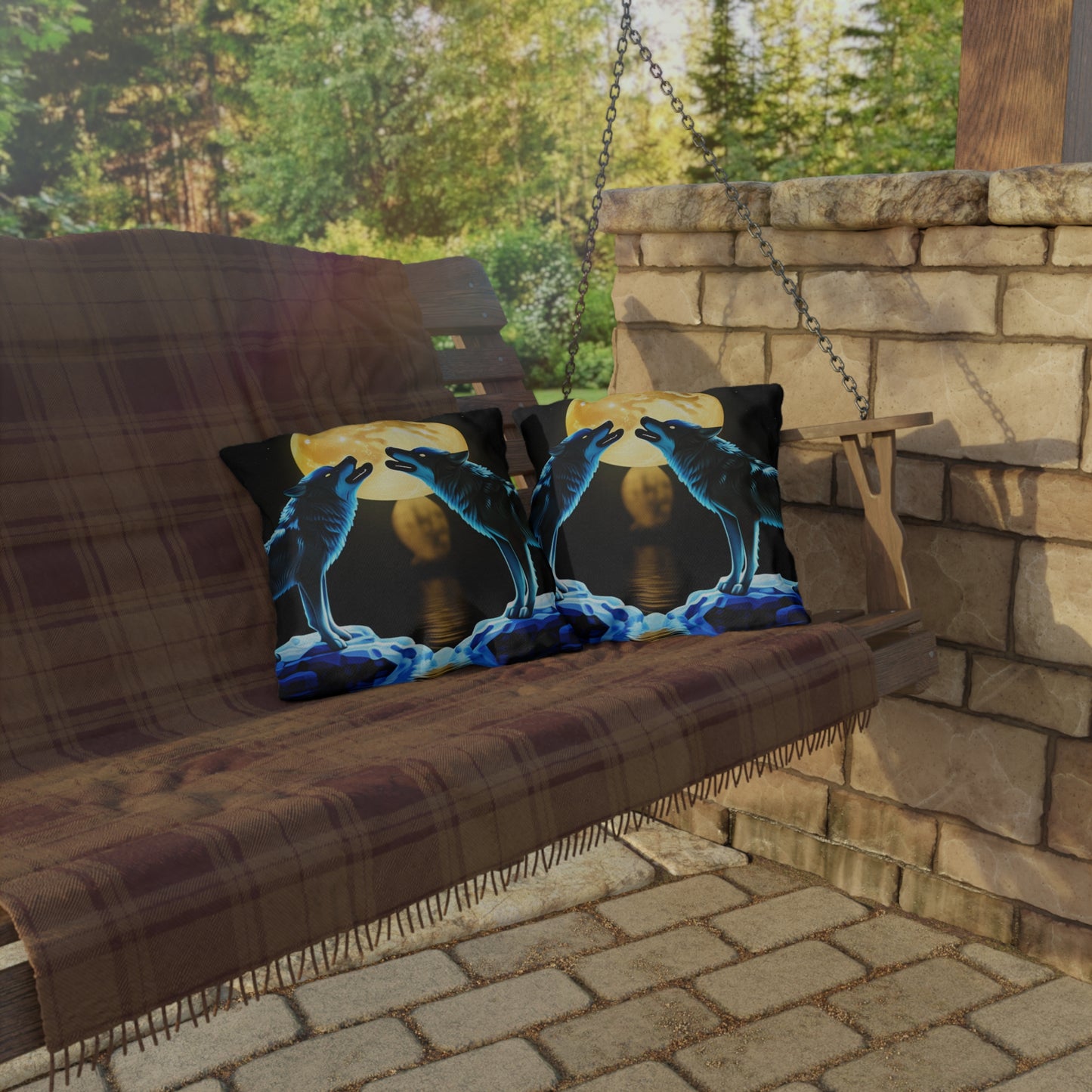 Howling Wolves Outdoor Pillows