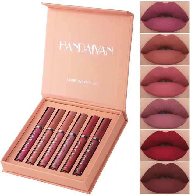 6Pcs Velvet Matte Lipstick Set