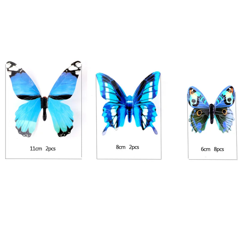 12Pcs Fashion 3D Luminous Butterfly Creative Wall Sticker